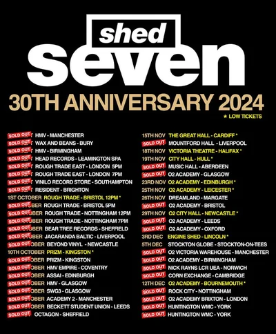 Shed Seven - Mountford Hall, Liverpool University, Liverpool,  21/11/2024