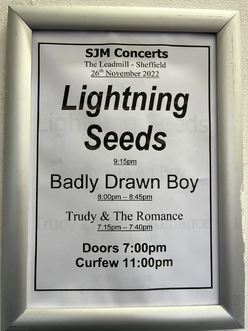 Lightning Seeds - Leadmill, Sheffield, 26/11/2022