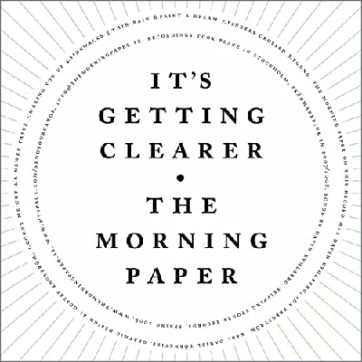 Morning Paper - It's Getting Clearer