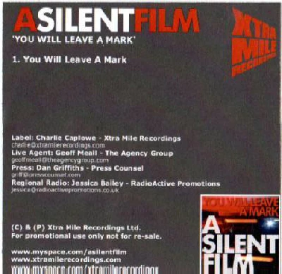 A Silent Film - You Will Leave A Mark